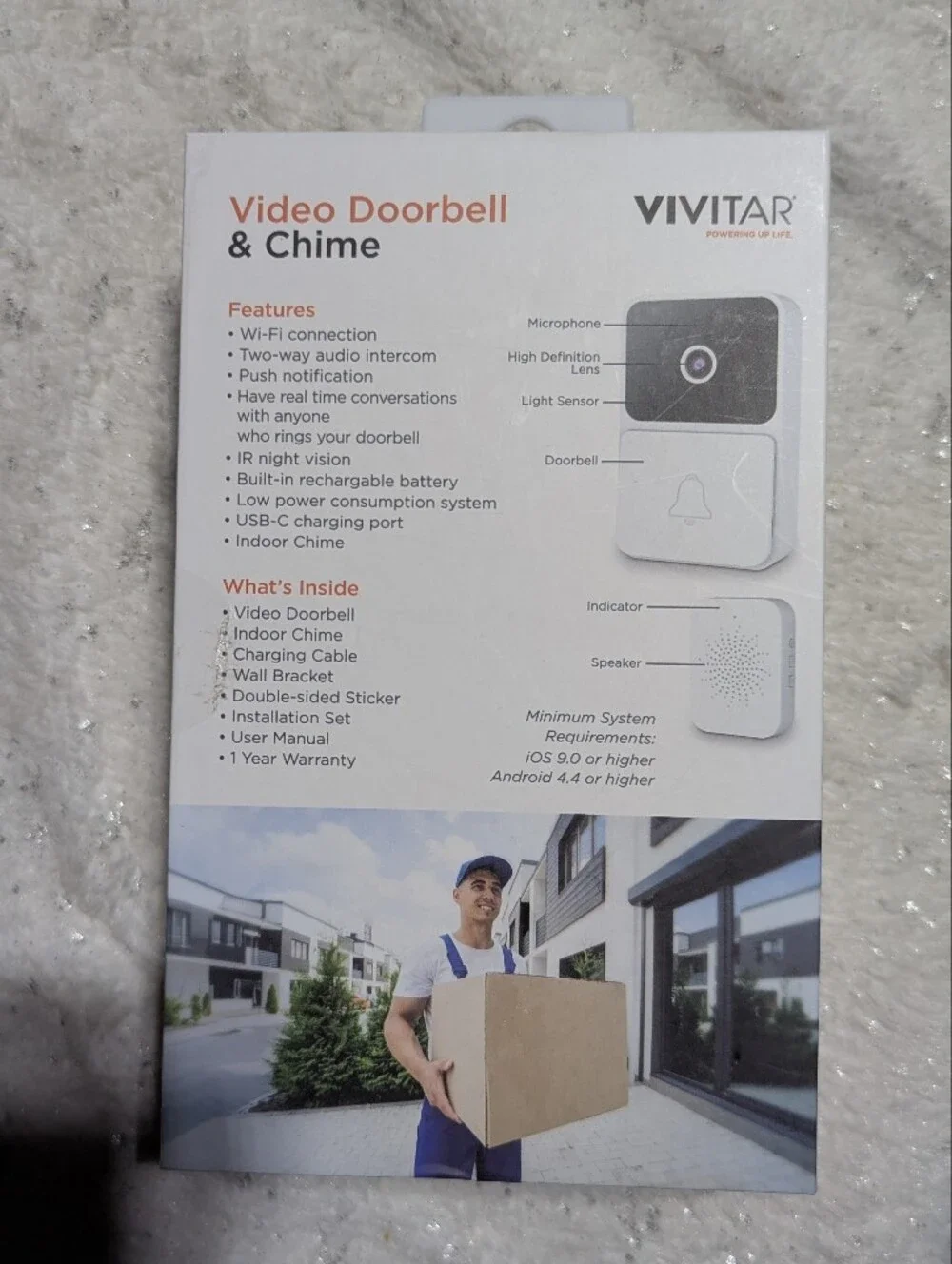 NEW Vivitar Wireless Video Doorbell & Chime WiFi Night Vision Camera